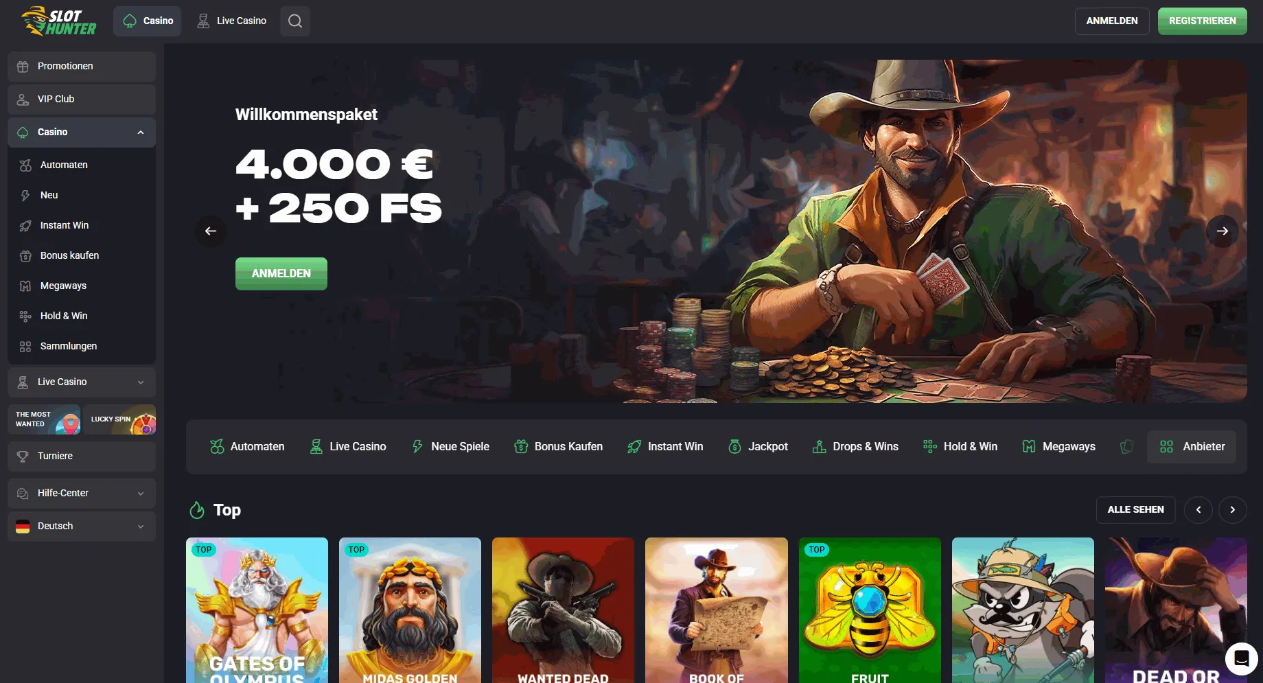 Slot Hunter Casino mit EU-Lizenz